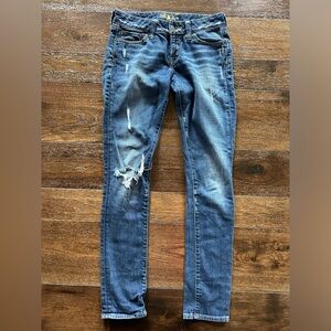 Lucky Brand Blue Lola Skinny Jeans Distressed Style- size 26/2